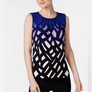 Calvin Klein beautiful ombré abstract print pleated top size XL